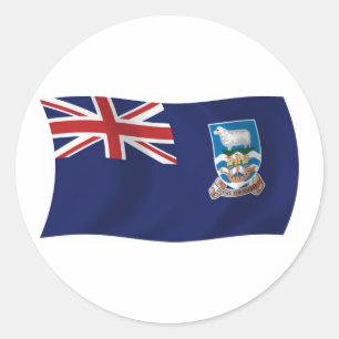 Redonda Pegatina de la bandera de las Islas Malvinas