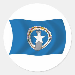 Redonda Pegatina de la bandera de las Islas Marianas del N