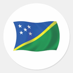 Redonda Pegatina de la bandera de las Islas Salomón