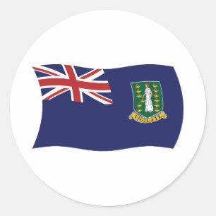 Redonda Pegatina de la bandera de las Islas Vírgenes Britá