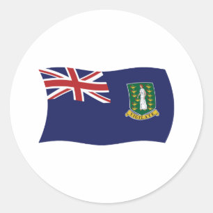Redonda Pegatina de la bandera de las Islas Vírgenes Britá
