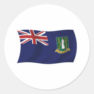 Redonda Pegatina de la bandera de las Islas Vírgenes Britá