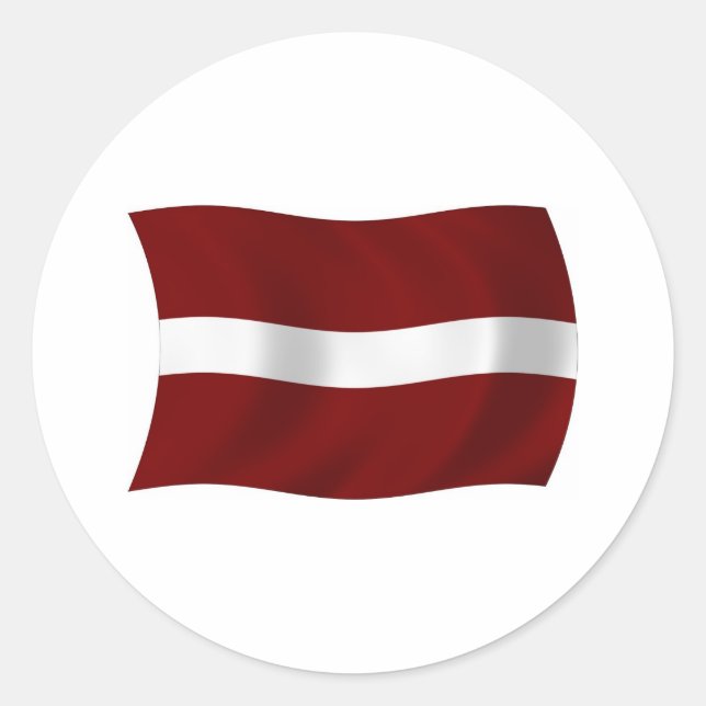 Redonda Pegatina de la bandera de Letonia (Anverso)