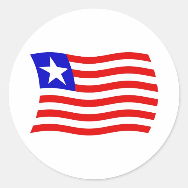 Redonda Pegatina de la bandera de Liberia (Anverso)