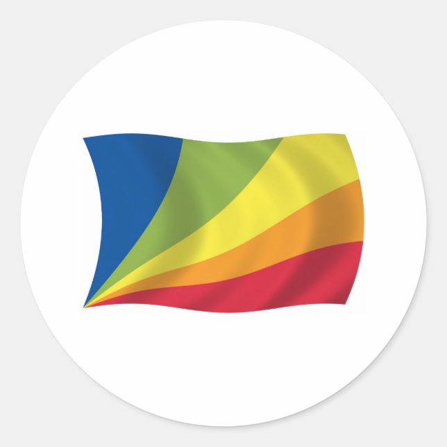 Redonda Pegatina de la bandera de Lingua Franca Nova (Anverso)