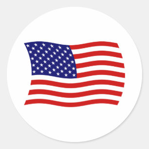 Redonda Pegatina de la bandera de los Estados Unidos de Am