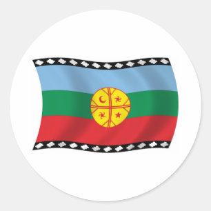 Redonda Pegatina de la bandera de los mapuches