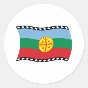 Redonda Pegatina de la bandera de los mapuches