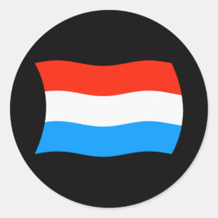 Redonda Pegatina de la bandera de Luxemburgo