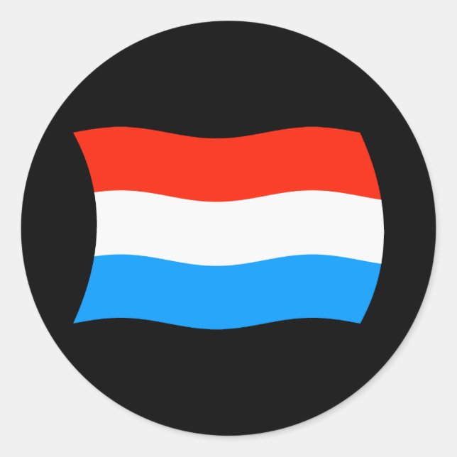 Redonda Pegatina de la bandera de Luxemburgo (Anverso)