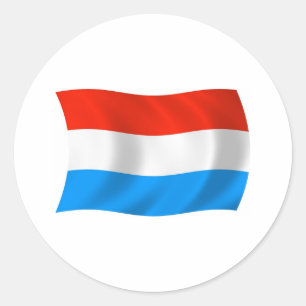 Redonda Pegatina de la bandera de Luxemburgo