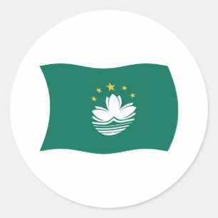 Redonda Pegatina de la bandera de Macao