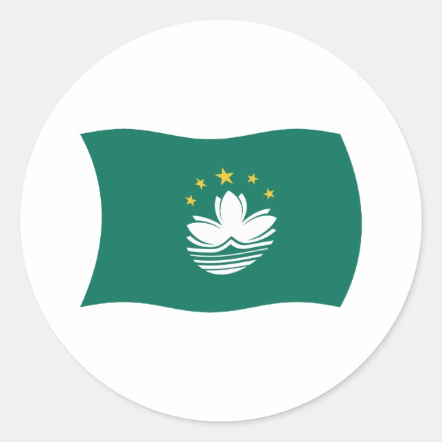 Redonda Pegatina de la bandera de Macao (Anverso)