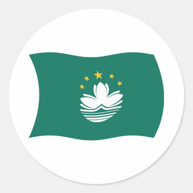 Redonda Pegatina de la bandera de Macao (Anverso)