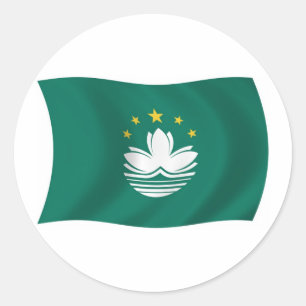 Redonda Pegatina de la bandera de Macao