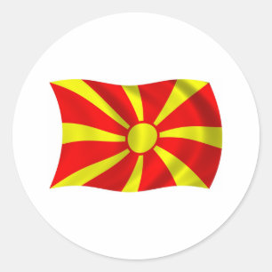 Redonda Pegatina de la bandera de Macedonia