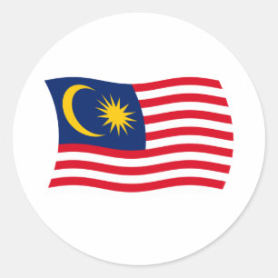 Redonda Pegatina de la bandera de Malasia