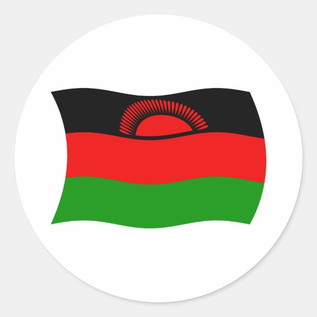 Redonda Pegatina de la bandera de Malawi (Anverso)