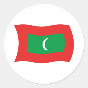 Redonda Pegatina de la bandera de Maldivas