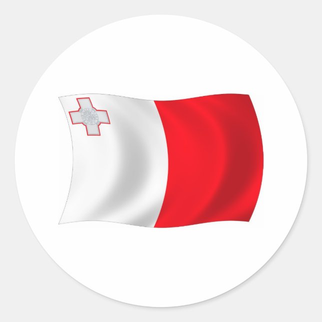 Redonda Pegatina de la bandera de Malta (Anverso)