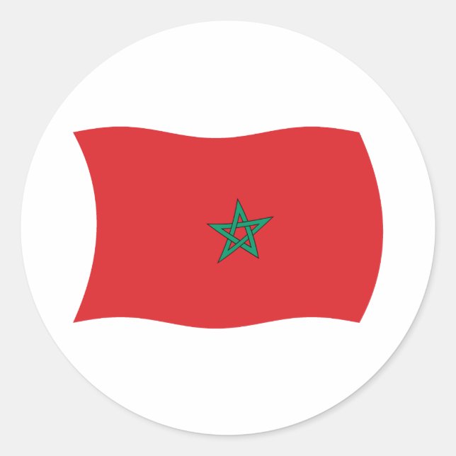 Redonda Pegatina de la bandera de Marruecos (Anverso)