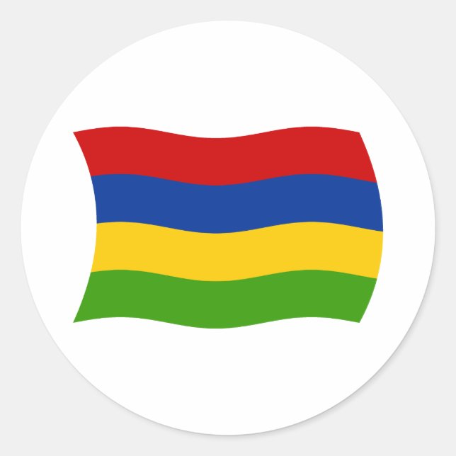 Redonda Pegatina de la bandera de Mauricio (Anverso)
