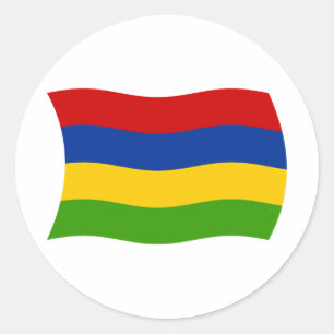 Redonda Pegatina de la bandera de Mauricio