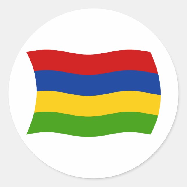 Redonda Pegatina de la bandera de Mauricio (Anverso)