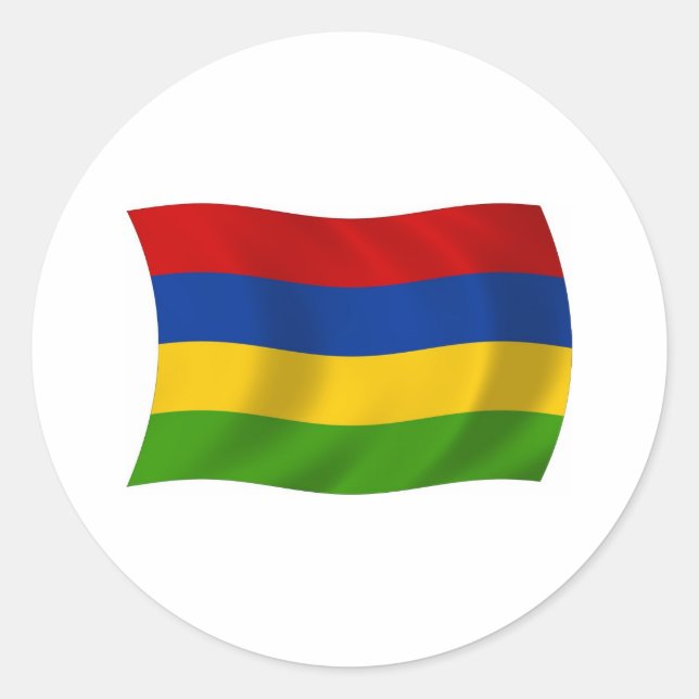 Redonda Pegatina de la bandera de Mauricio (Anverso)