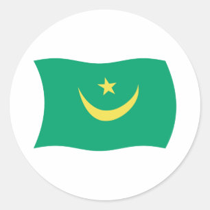 Redonda Pegatina de la bandera de Mauritania