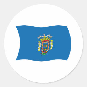 Redonda Pegatina de la bandera de Melilla