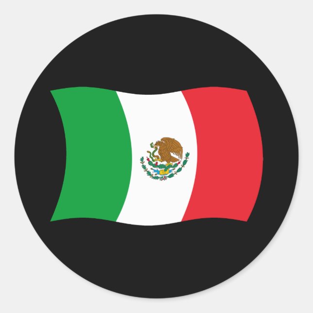 Redonda Pegatina de la bandera de México (Anverso)