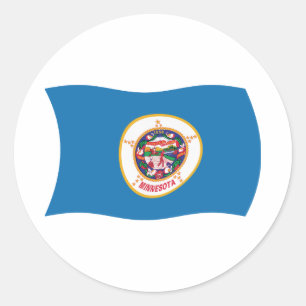 Redonda Pegatina de la bandera de Minnesota