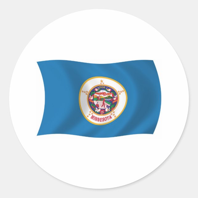 Redonda Pegatina de la bandera de Minnesota (Anverso)