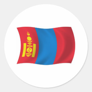 Redonda Pegatina de la bandera de Mongolia