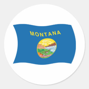 Redonda Pegatina de la bandera de Montana