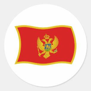 Redonda Pegatina de la bandera de Montenegro