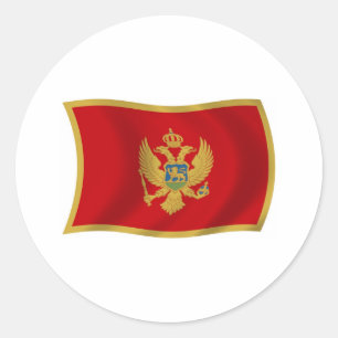 Redonda Pegatina de la bandera de Montenegro