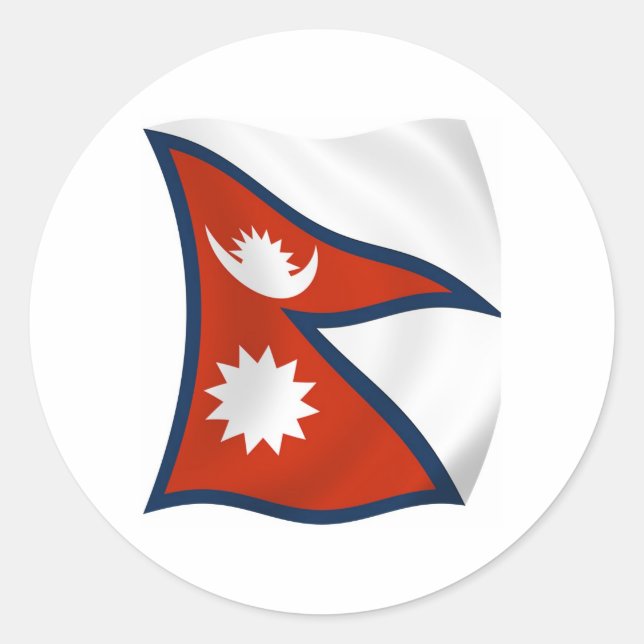 Redonda Pegatina de la bandera de Nepal (Anverso)