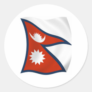 Redonda Pegatina de la bandera de Nepal