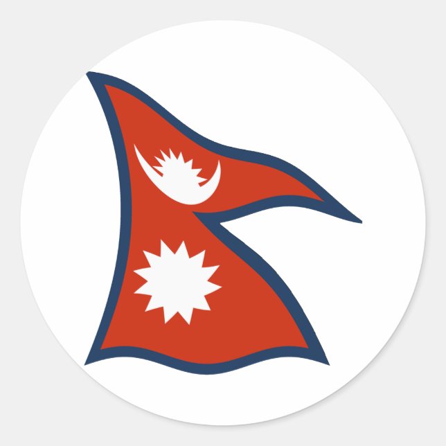 Redonda Pegatina de la bandera de Nepal (Anverso)