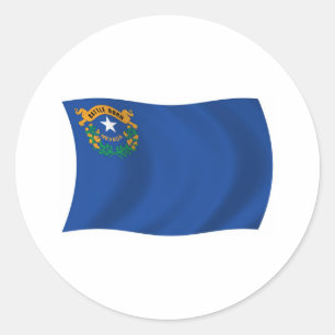 Redonda Pegatina de la bandera de Nevada