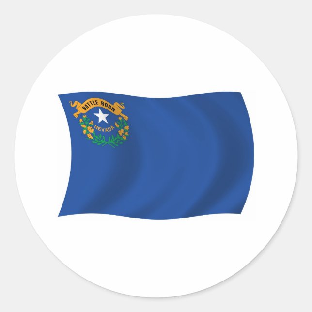 Redonda Pegatina de la bandera de Nevada (Anverso)