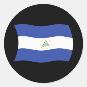 Redonda Pegatina de la bandera de Nicaragua