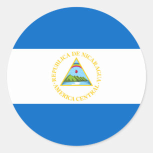 Redonda Pegatina de la bandera de Nicaragua
