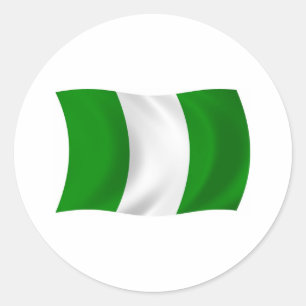 Redonda Pegatina de la bandera de Nigeria