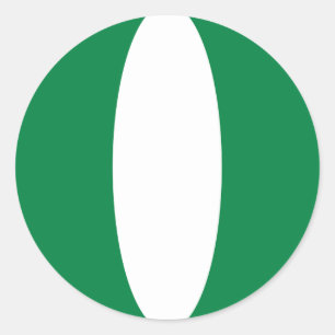 Redonda Pegatina de la bandera de Nigeria ojo de pez