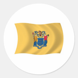 Redonda Pegatina de la bandera de Nueva Jersey