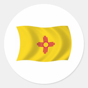 Redonda Pegatina de la bandera de Nuevo México