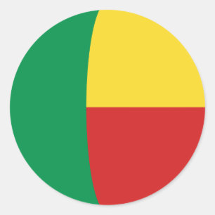 Redonda Pegatina de la bandera de ojo de pez de Benín
